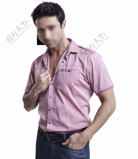 粉红色男士衬衫免抠png透明图层素材