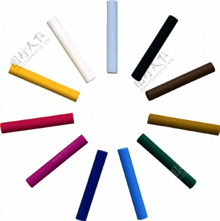 彩色排列粉笔免抠png透明图层素材