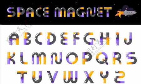 创意彩色英文字母字体设计