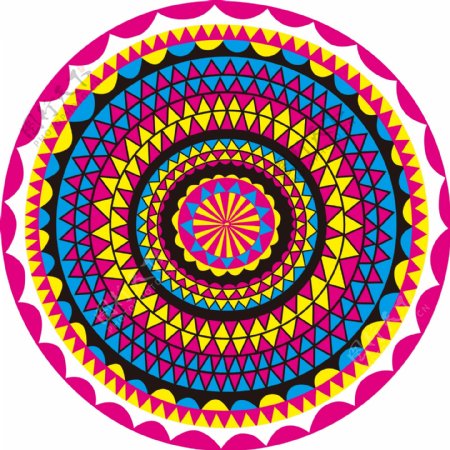 地毯圆形几何花纹