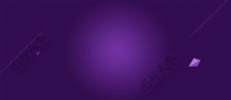 大气紫色渐变几何物体淘宝banner背景