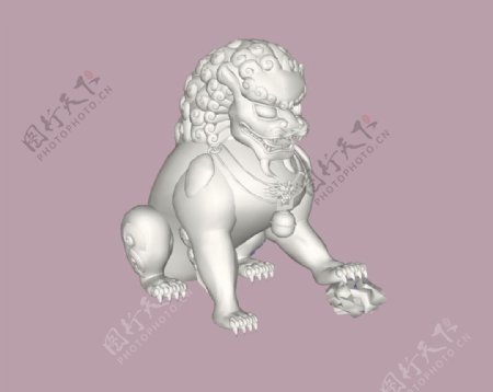 石狮精细3D模型