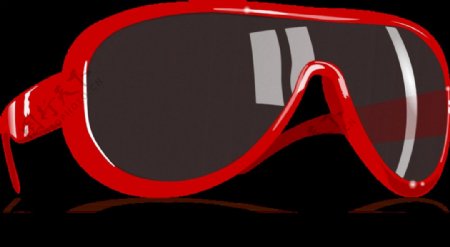 红色镜框太阳眼镜免抠png透明素材