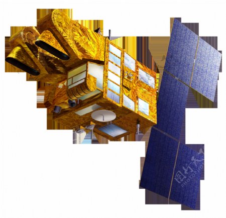 金色遥感人造卫星免抠png透明素材