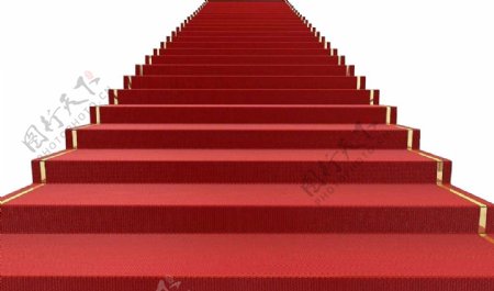 红色金边楼梯png元素素材