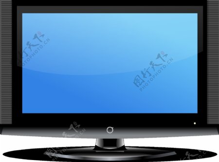 蓝屏液晶电视机免抠png透明图层素材