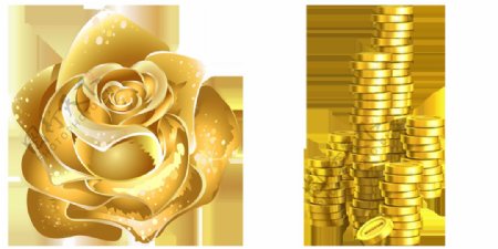 黄金玫瑰免抠png透明图层素材