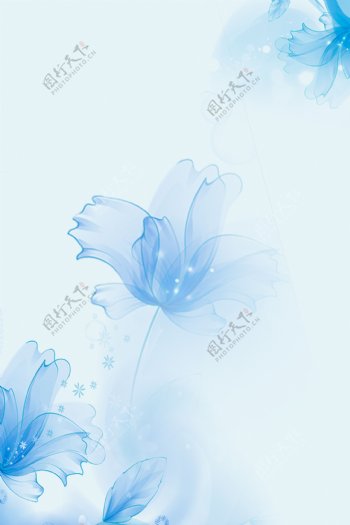 浪漫蓝色花朵背景