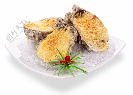 餐饮贝类海鲜蟹黄煎烤油炸冰块蔬菜食物餐饮