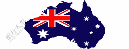 澳大利亚地图国旗免抠psd透明素材