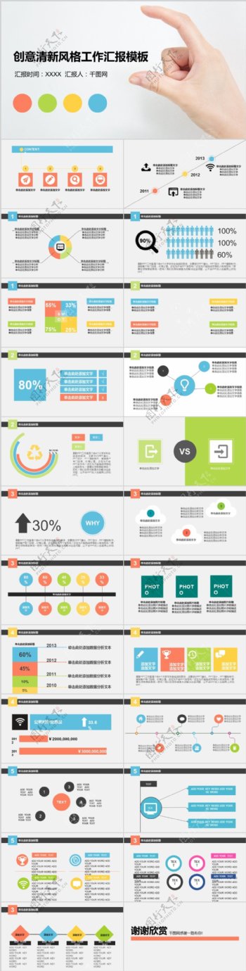 创意清新风格工作汇报PPT免费模板