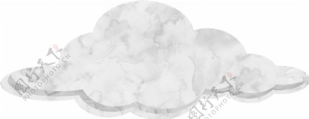 理石白云朵卡通透明装饰素材