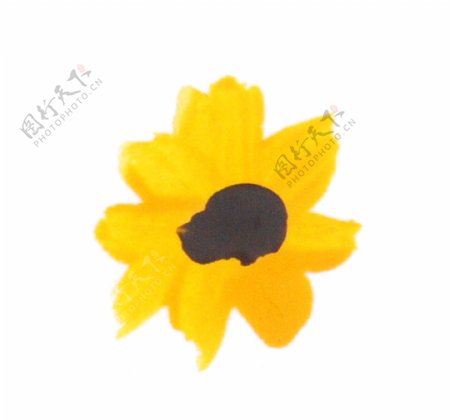 黄色精致太阳花卡通透明素材