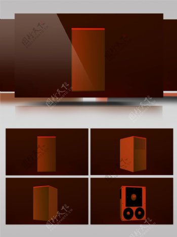 橙色暖调长方体视频素材