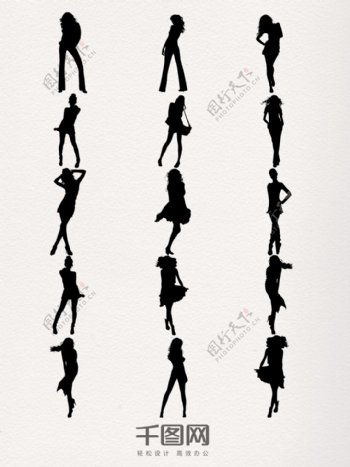 一组跳舞的女人图案