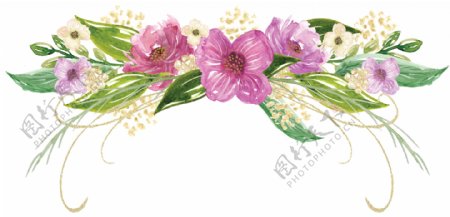 水彩唯美花卉卡通透明素材