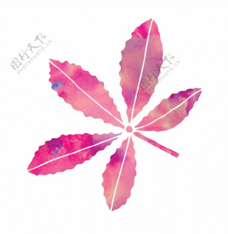 粉色樱花树叶卡通透明素材