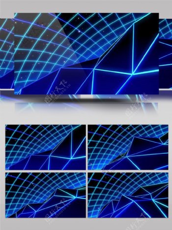 蔚蓝网格3D科技酷炫效果视频素材