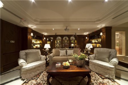 现代轻奢客厅白沙发室内装修效果图