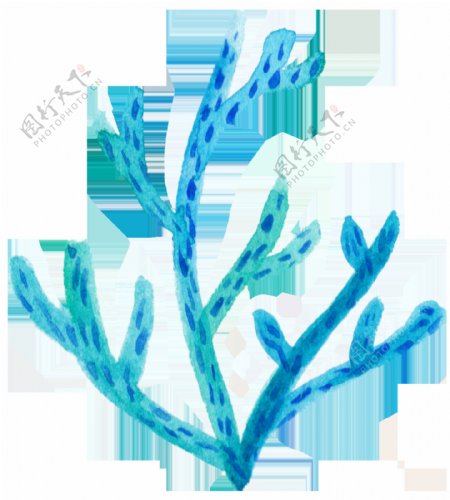 蓝斑珊瑚卡通透明素材