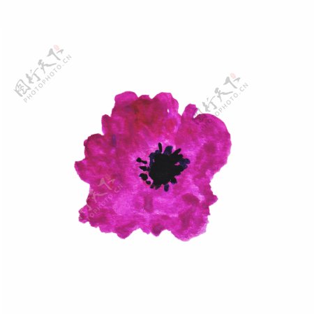 时尚紫色花卉卡通透明素材