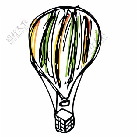 热气球卡通透明素材
