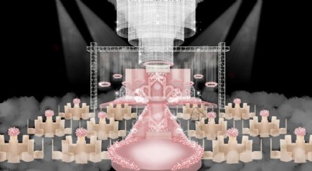2018年最新流行粉色婚礼大场景工装效果图