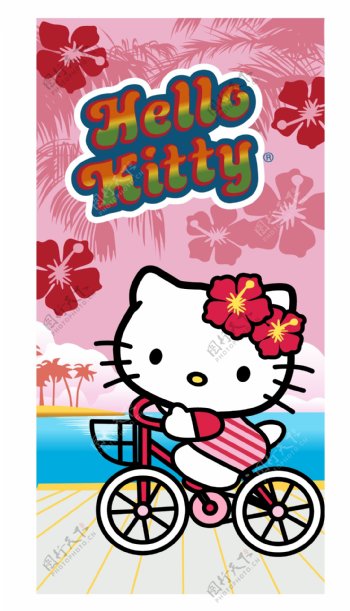 沙滩巾卡通猫
