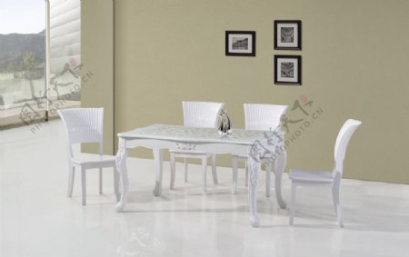 餐椅餐桌白色餐桌白色餐椅