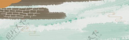 冬季抽象雪景banner背景