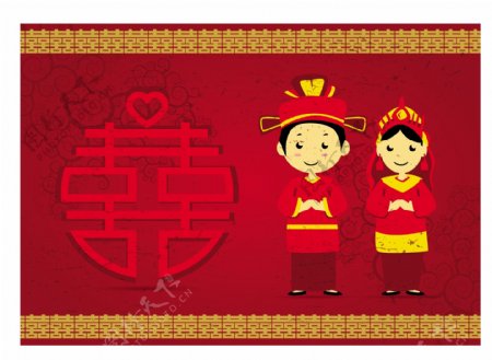 中国式婚礼矢量背景