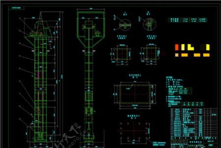 板链式提升机CAD机械图纸
