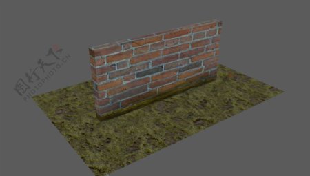 苔藓墙体贴图3d模型