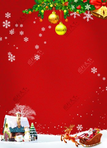 红色喜庆圣诞背景