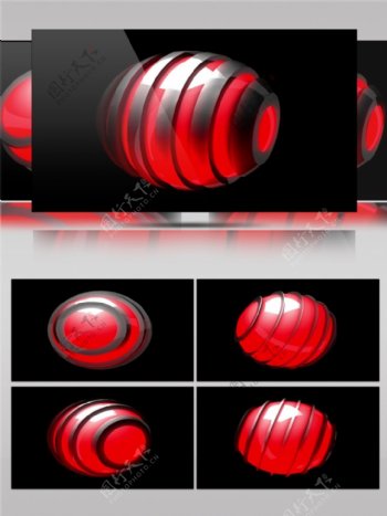 红色螺旋球体视频素材