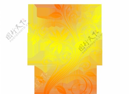 黄色花纹装饰png元素