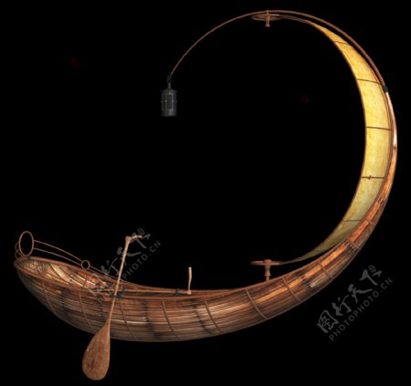 童话月亮船图案元素
