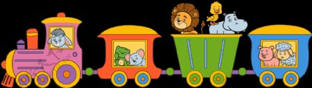 彩色儿童卡通小火车元素设计