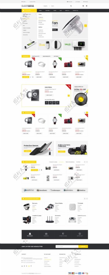 精致的数码相机购物商城网站首页设计