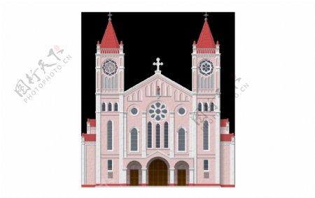 欧式教堂卡通png元素