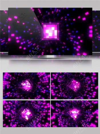 紫色星际方块视频素材