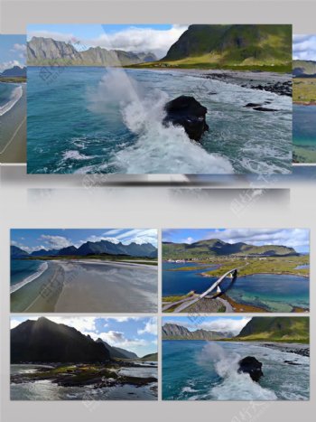 挪威美丽的罗弗敦群岛风景实拍视频