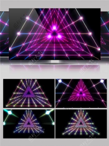 紫色光束三角高清视频素材