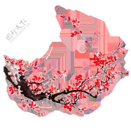 中国风高清免扣梅花腊梅装饰图案