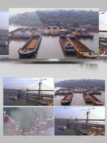 港口货船航拍视频素材