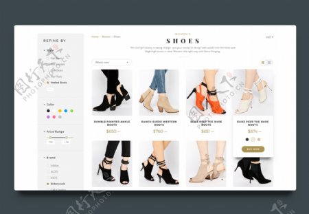 鞋子选购页面网页详情页