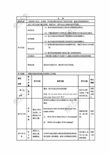 英语外研版Module4FineArtsWesternChineseandPopArts阅读教案设计