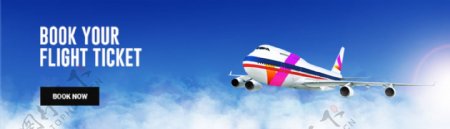 旅行公司飞机案例网页界面PSD模板