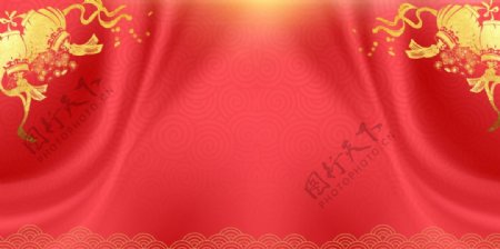 精美红色狗年新春海报背景设计