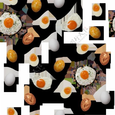 手绘各种蛋背景图png透明素材